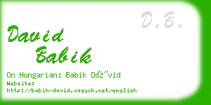david babik business card